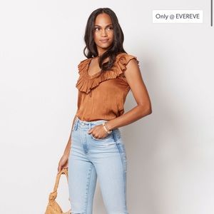 Evereve Dahlia Ruffle Satin Tank size small NEW with Tags!